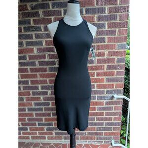 NWT*VTG United Colors Of Benetton-Sheath Racerback Knee-Length-Black Dress-Sz XS